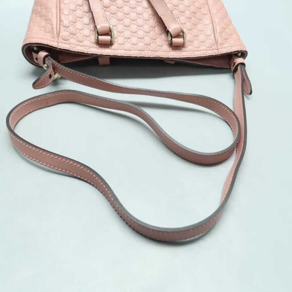 Authentic Gucci Bree Guccissima Leather Tote Bag Pink Crossbody Luxury Handbag - Picture 7 of 12